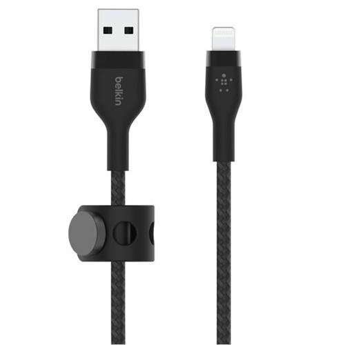 Cable USB -A a Lightning 3 Metros Belkin Trenzado Negro (CAA010DS3MBK)