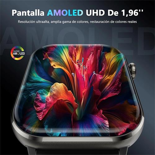 Blackview R60 Smartwatch  1.96" Amoled con llamadas Bluetooth Negro
