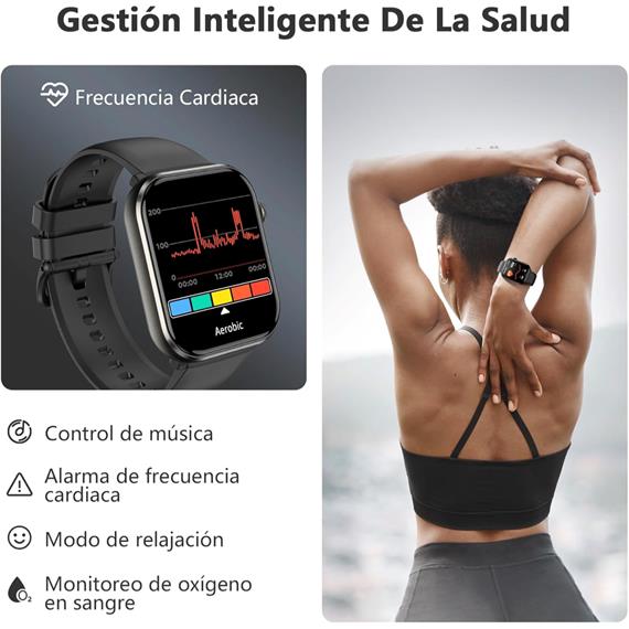 Blackview R60 Smartwatch  1.96" Amoled con llamadas Bluetooth Negro