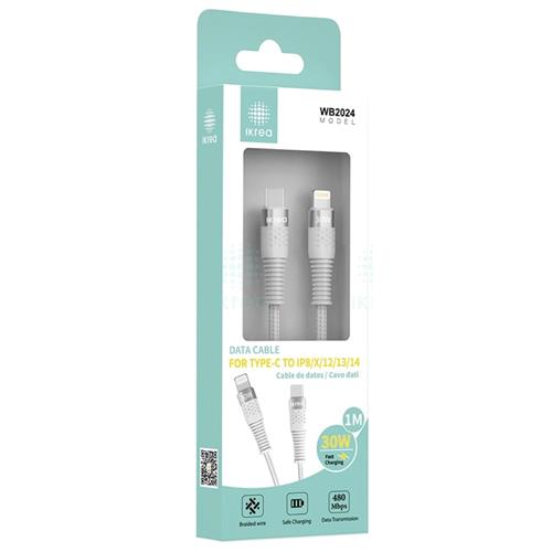 Cable USB-C a Lightning Carga Rápida 30W 1Metro Ikrea WB2024