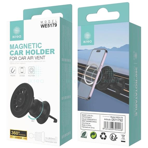 Soporte de Coche Magnético 360º para Rejilla de Aire Ikrea WE5179