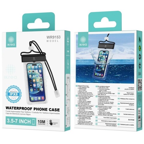 Funda Impermeable para Móvil  3.5" a 7´´ IPX8 Ikrea WR9153 Negra