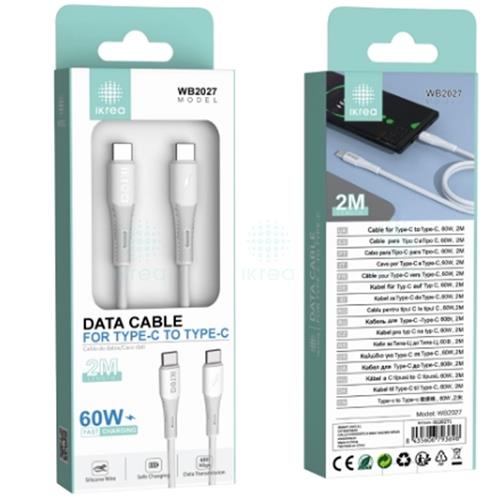 Cable USB-C a USB-C Carga Rápida 60W 2 Metros Ikrea WB2027