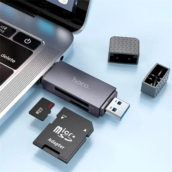 Lector Hoco HB45 Spirit para SD y Micro SD con conexión USB y USB-C 2.0