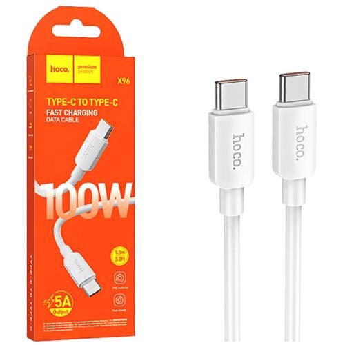 Cable USB-C a USB-C 100w Carga Rápida Hoco X96 1 Metro Blanco