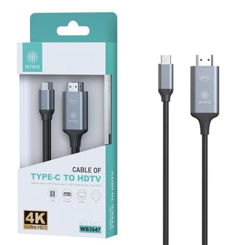 Ikrea WB3547 Cable USB-C a HDMI 4K 1.8 metros