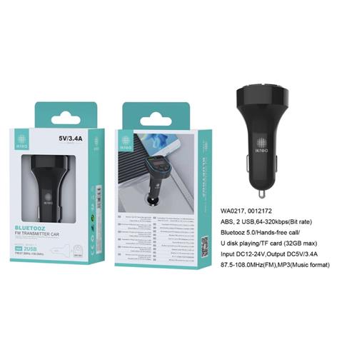 Transmisor FM con Bluetooth Ikrea WA0217 con cargador 18W