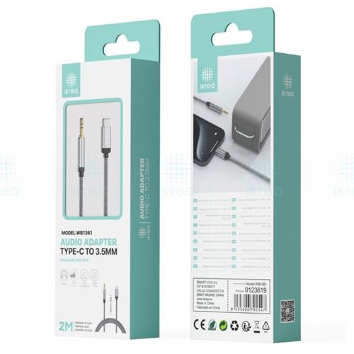 Adaptador de Audio USB-C a Jack 3.5mm Ikrea WB1361