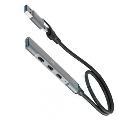 Hub USB-C a 3x USB-C y 1x USB-A 3.0 Ikrea WG7091