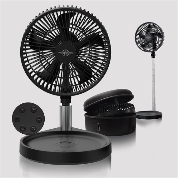 Windbillion H6 Ventilador Plegable y Recargable 37 Horas con Mando Negro