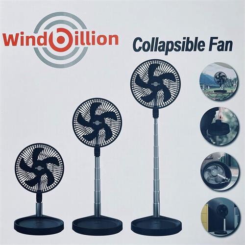Windbillion H6 Ventilador Plegable y Recargable 37 Horas con Mando Negro