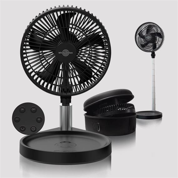 Windbillion H6 Ventilador Plegable y Recargable 37 Horas con Mando Negro