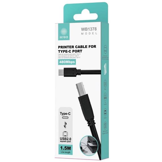 Cable de Impresora 1.5 Metros Ikrea WB1378