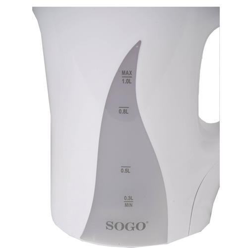 Sogo Hervidor de Agua Plástico 1.0L 1100W (KET-SS-5740)