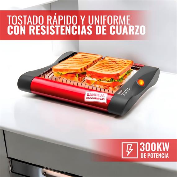Sogo Tostadora Plana 2 Rebanadas 300W (TOS-SS-5317)