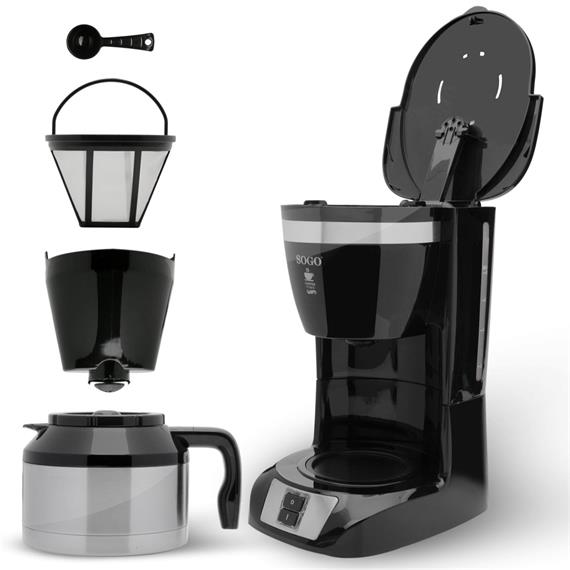 Sogo Cafetera Goteo 1L 800W 10 Tazas con Jara de Acero Inox (CAF-SS-5660)