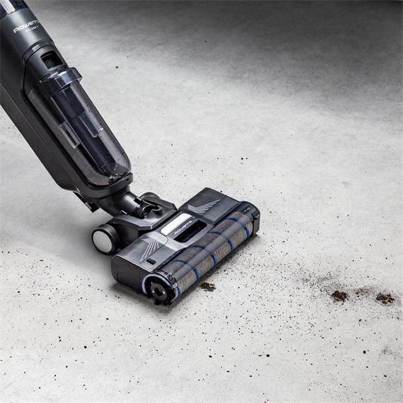 Rowenta X Clean 4 GZ5035, 2 en 1, Aspira y friega, Sin cables, 200 W, Smart, 50 min, Autolimpieza, Negro