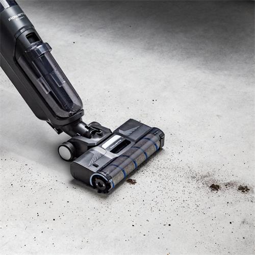 Rowenta X Clean 4 GZ5035, 2 en 1, Aspira y friega, Sin cables, 200 W, Smart, 50 min, Autolimpieza, Negro
