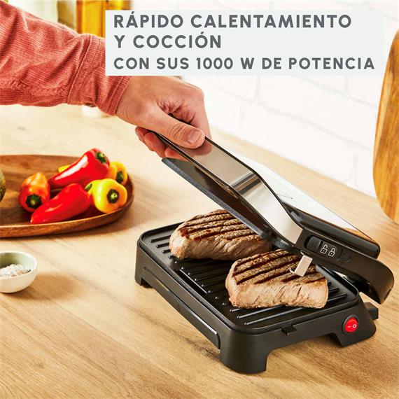 Moulinex GI270D10 Parrilla Eléctrica 1000W Inox-Negro