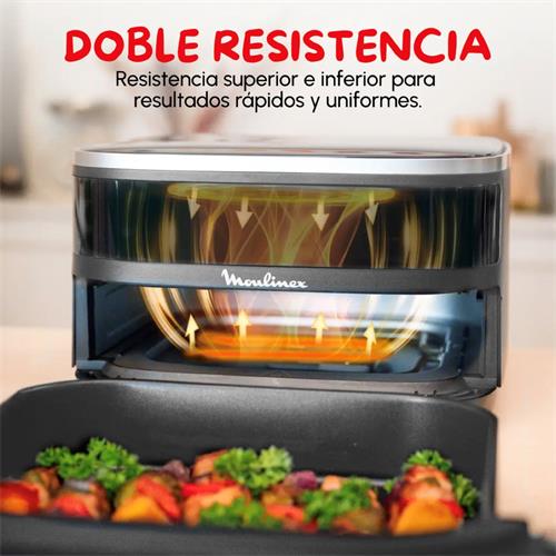 Moulinex AL402HF0 Freidora de Aire Gran Superficie con Doble Resistencia