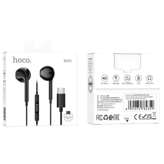 Hoco M101 Auricular USB-C con Micrófono Negro