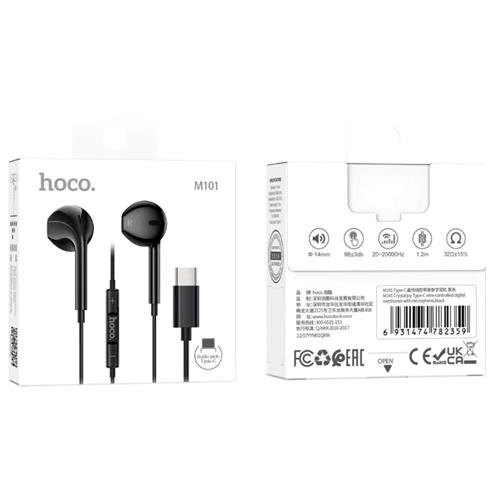 Hoco M101 Auricular USB-C con Micrófono Negro