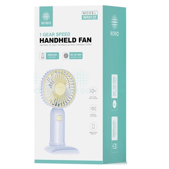 Ventilador de Mano 1 Velocidad 250mAh Ikrea WR9125