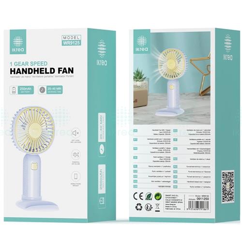 Ventilador de Mano 1 Velocidad 250mAh Ikrea WR9125