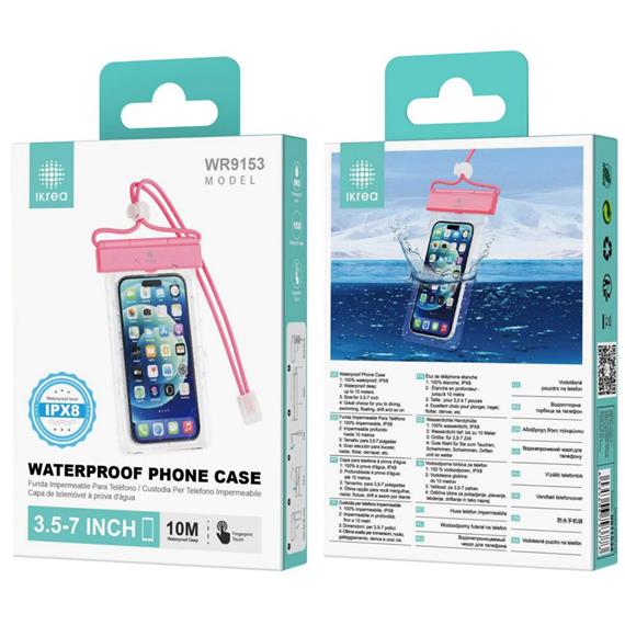 Funda Impermeable para Móvil  3.5" a 7´´ IPX8 Ikrea WR9153 Rosa