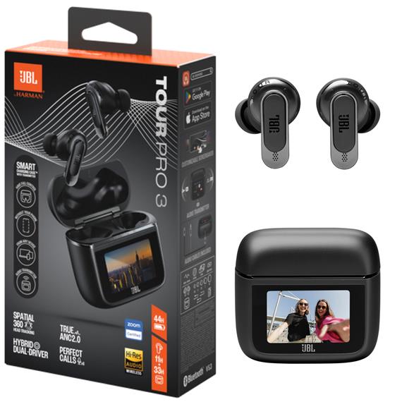 Jbl Tour Pro 3 Auricular Inalámbrico con Cancelación Ruido Espacial 360 Negro