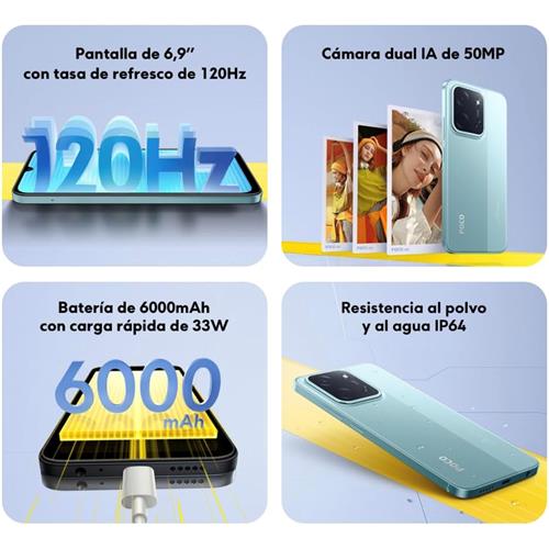 Xiaomi Poco C85 6,9" 8GB 256GB 50Mpx 6.000mah 33W Negro