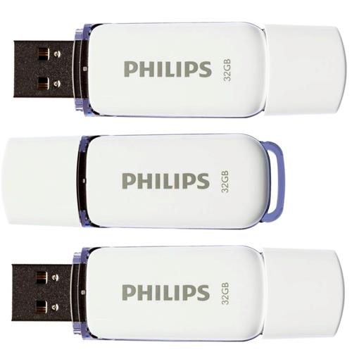 Memoria USB 32GB 2.0 Philips Pack de 3 Snow Grey