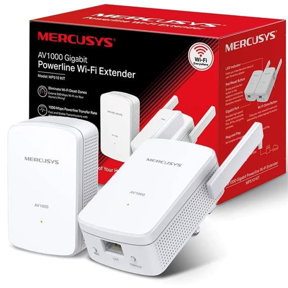 Mercusys Kit WiFi Powerline AV1000 Gigabit (MP510KIT)