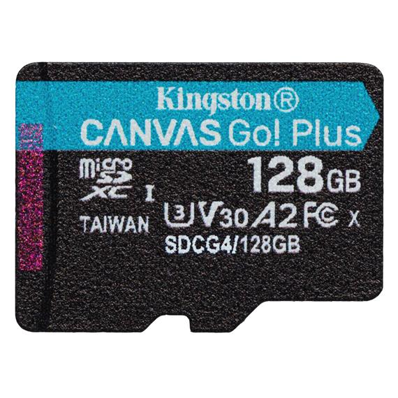 Memoria SD Micro SDXC 128GB Kingston Gen 4 200mb/s V30+ Adaptador Canvas Go Plus SDCG4