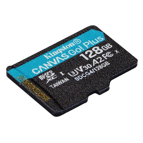 Memoria SD Micro SDXC 128GB Kingston Gen 4 200mb/s V30+ Adaptador Canvas Go Plus SDCG4