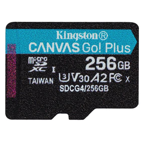 Memoria SD Micro SDXC 256GB Kingston Gen 4 200mb/s V30+ Adaptador Canvas Go Plus SDCG4