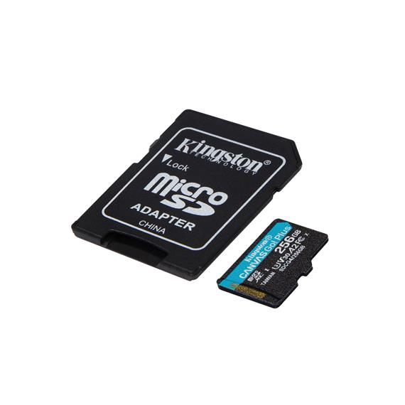 Memoria SD Micro SDXC 256GB Kingston Gen 4 200mb/s V30+ Adaptador Canvas Go Plus SDCG4