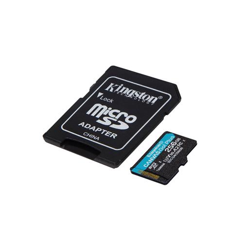 Memoria SD Micro SDXC 256GB Kingston Gen 4 200mb/s V30+ Adaptador Canvas Go Plus SDCG4