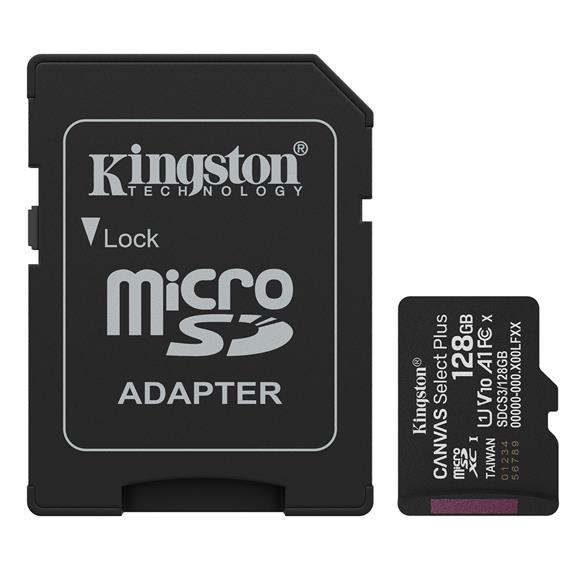 Memoria Micro SDXC 128GB Kingston Class 10 + Adaptador Canvas Select Plus 150mb/s