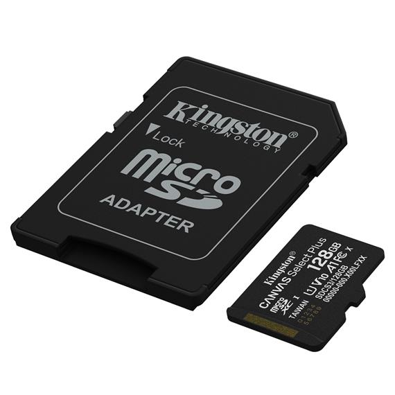 Memoria Micro SDXC 128GB Kingston Class 10 + Adaptador Canvas Select Plus 150mb/s