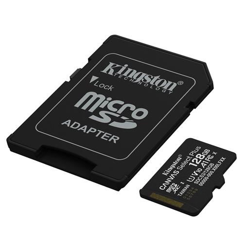 Memoria Micro SDXC 128GB Kingston Class 10 + Adaptador Canvas Select Plus 150mb/s