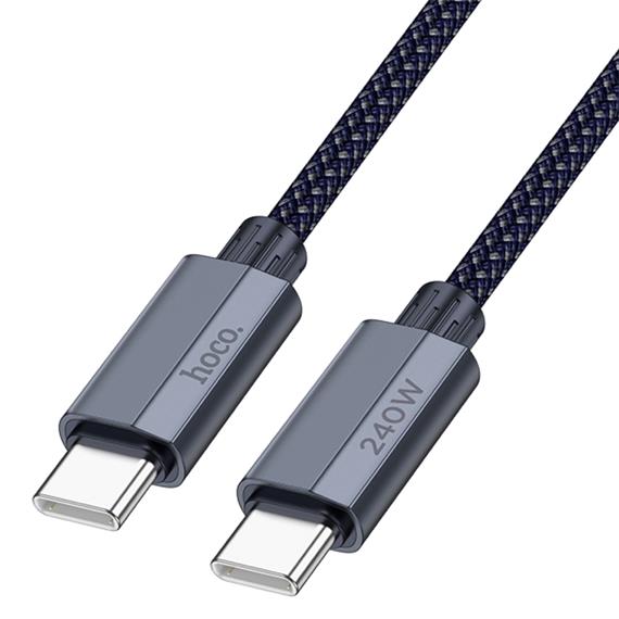 Cable USB-C a USB-C 240W 1.8 metros Reforzado Hoco U134 Azul