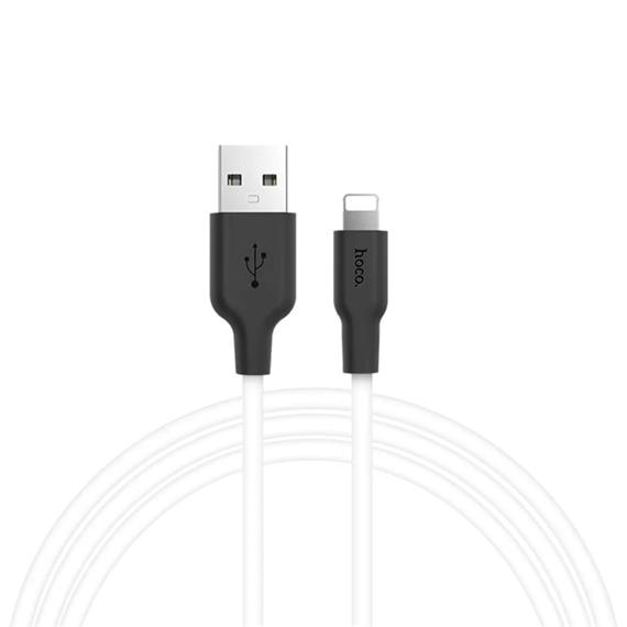 Cable USB a Lightning 1 metro Hoco X21 Ultra Resistente Blanco