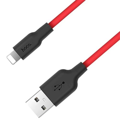 Cable USB a Lightning 1 metro Hoco X21 Ultra Resistente Rojo