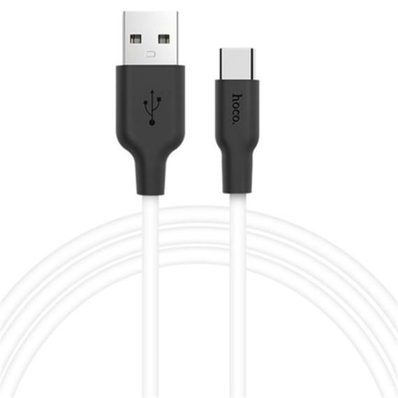 Cable USB a USB-C 1 metro Hoco X21 Ultra Resistente Blanco