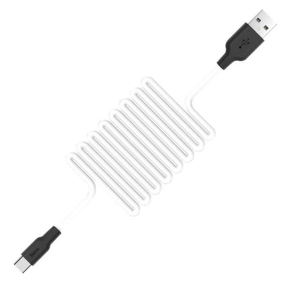 Cable USB a USB-C 1 metro Hoco X21 Ultra Resistente Blanco