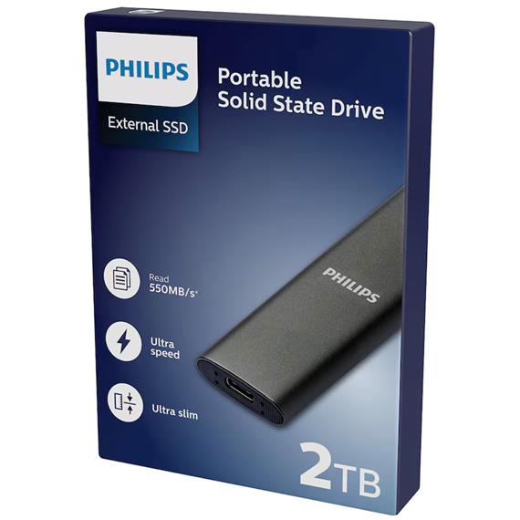 Disco SSD Externo Philips 2TB  Ultra Speed Space Grey
