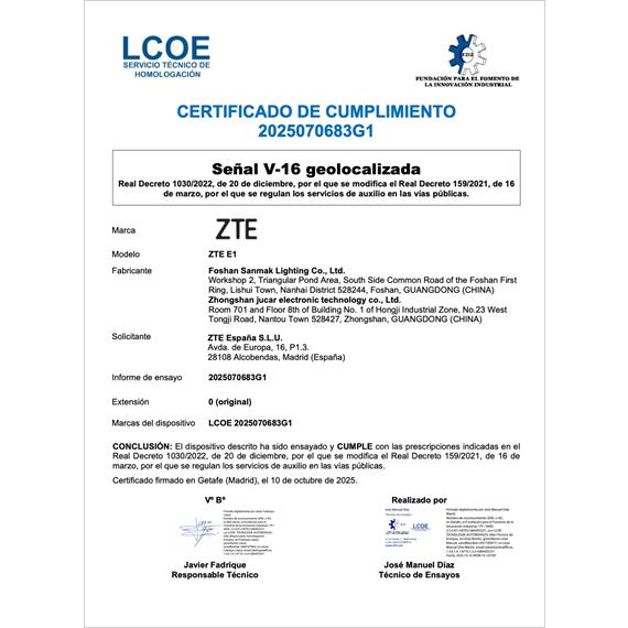 Zte Baliza de Emergencia V16 Conectada Homologada para 2026