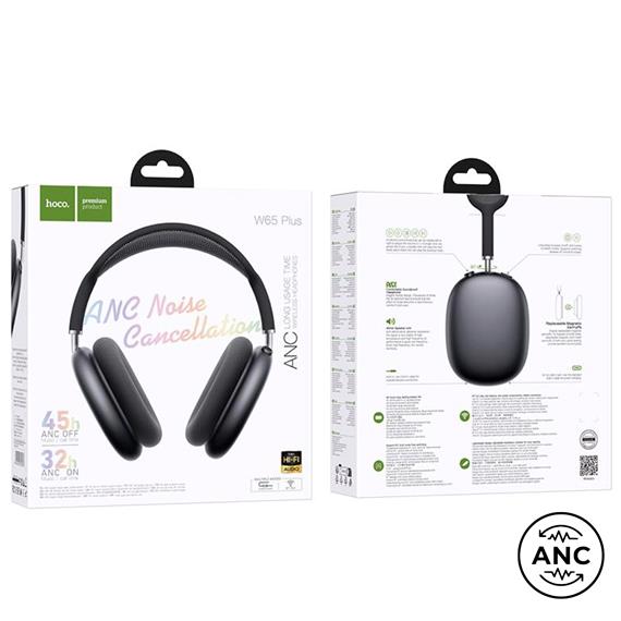 Hoco W65 Plus Happy ANC BT Headphones Deep Space Gray
