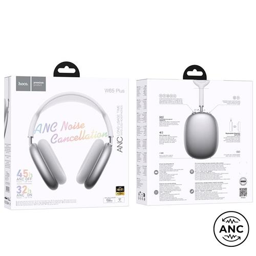 Hoco W65 Plus Happy ANC BT Headphones Silver